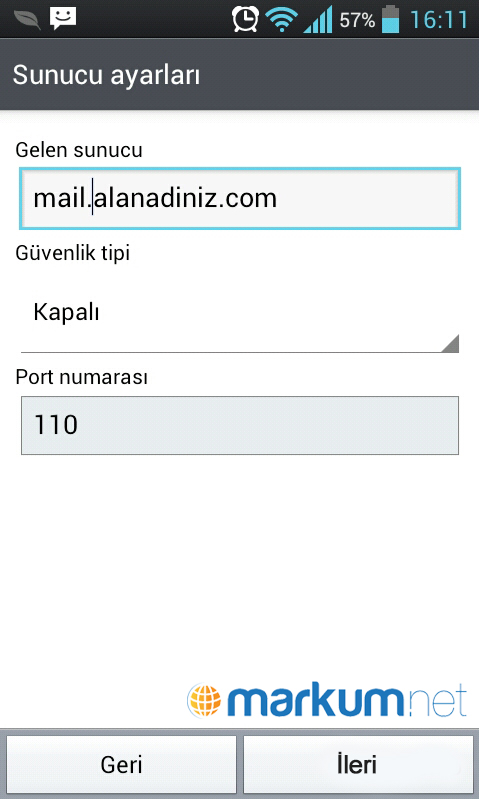 Android işletim sisteminde mail kurulumu