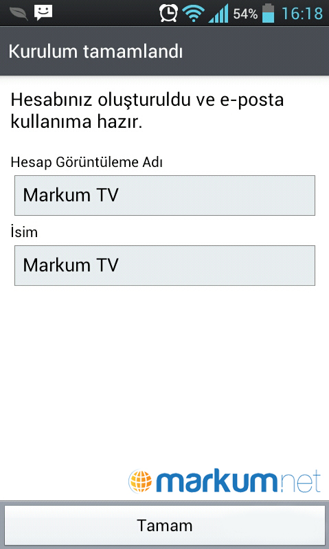 Android işletim sisteminde mail kurulumu