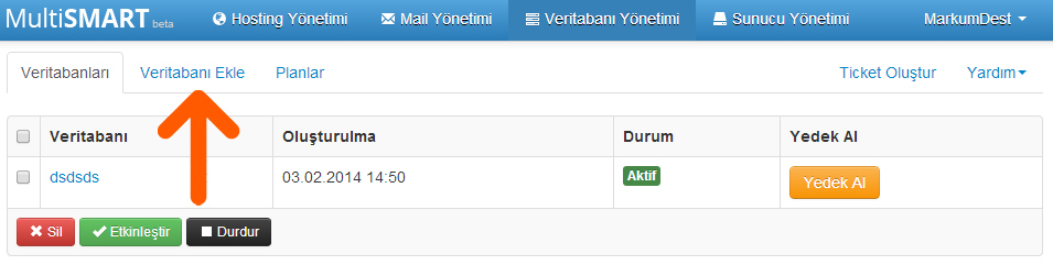 MS SQL veritabanı oluşturma