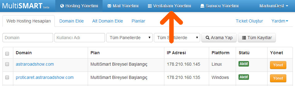 MS SQL veritabanı oluşturma