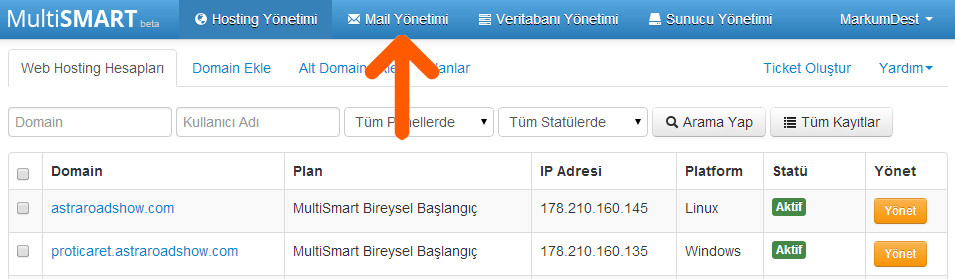 mail hesaplarını dışarı aktarma