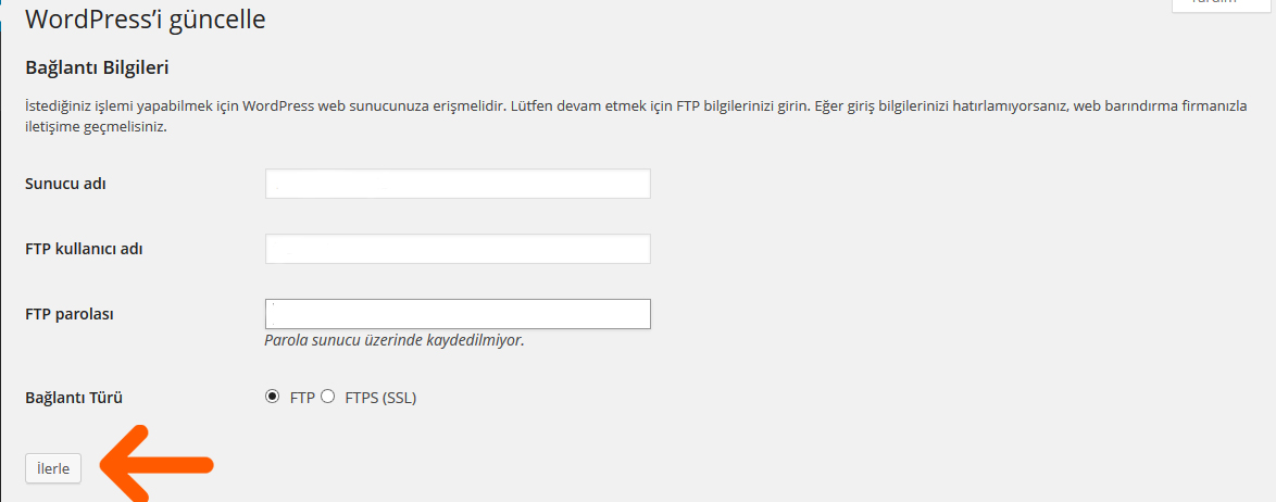 wordpress sürüm yükseltme